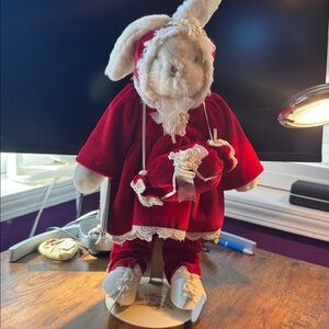 Hallmark Red and White Plush Bunny